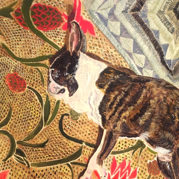 Pug Gouache Painting - Picture 1 of 4